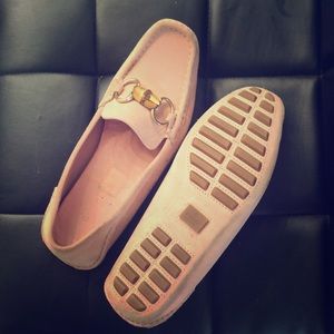 Gucci Vintage Baby Pink Suede  Loafers